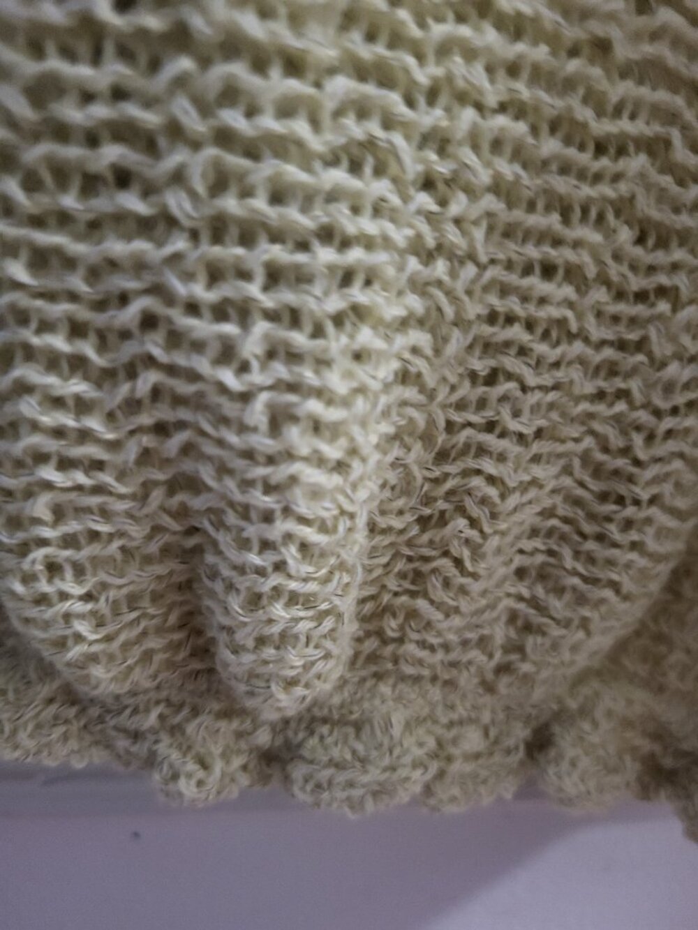 NWOT oversized Pale Yellow Open Knit Batwing Boho sweater perfect for layering - Picture 4 of 5